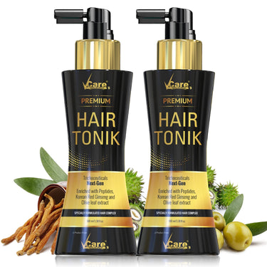 VCare Hair Growth Tonic For Women with Castor Oil and Olive Leaf Extract-Best Scalp Vitalizer Serum for All Hair Type- Control Hair Fall & Strengthens Hair 100ml (Pack Of 2)